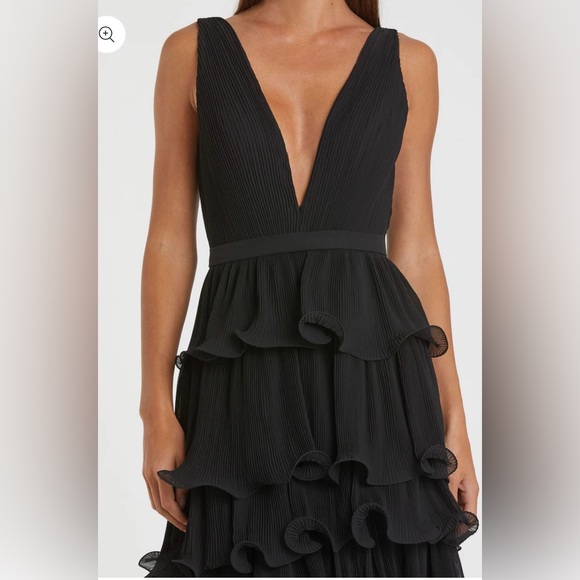 Mac Duggal Black Tie Tiered Ruffle A-Line Evening Gown Womens 6 - Picture 4 of 12